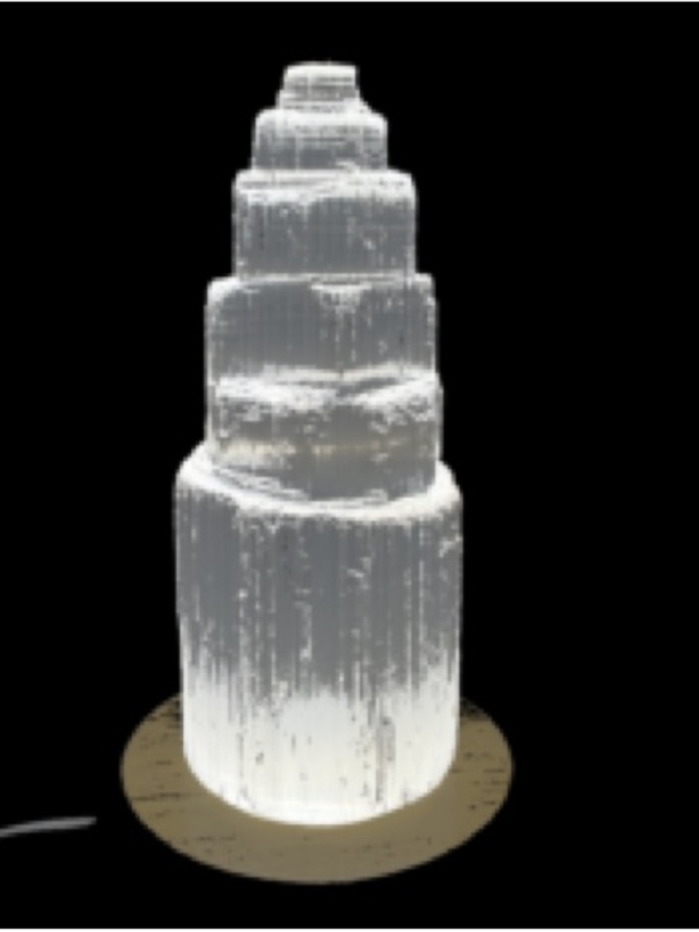 Selenite Tower With Light Base